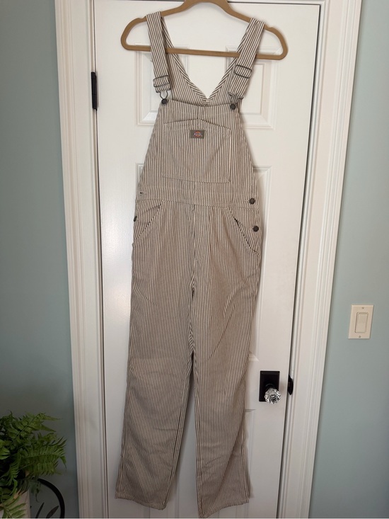 Dickies Other - Dickies Beige and White Striped Bib Overalls Size XS